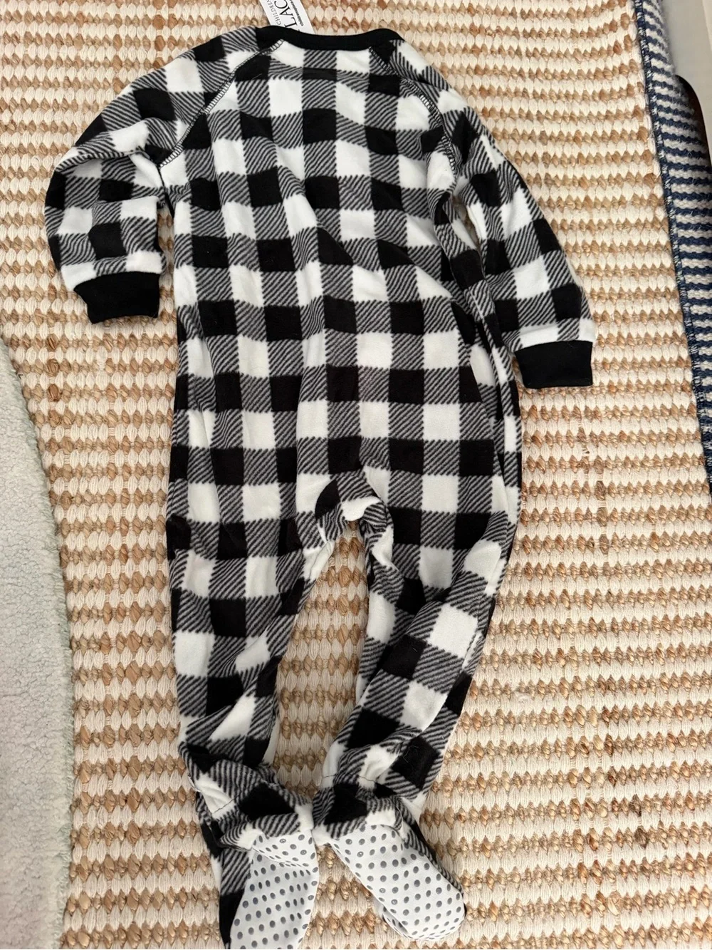The Children's Place 9-12M Plaid Fleece Footed Zip Sleeper Pajamas